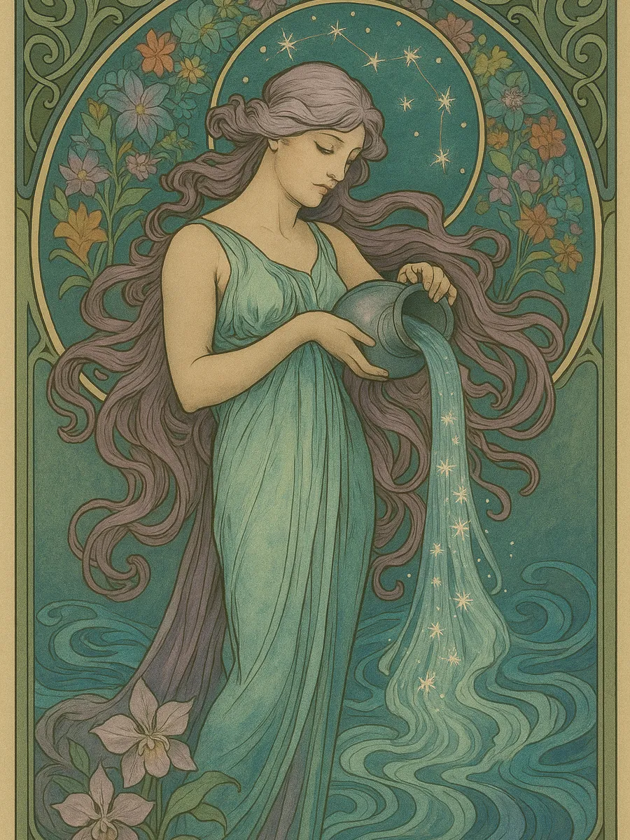 Illustrazione di Acquario in stile Liberty