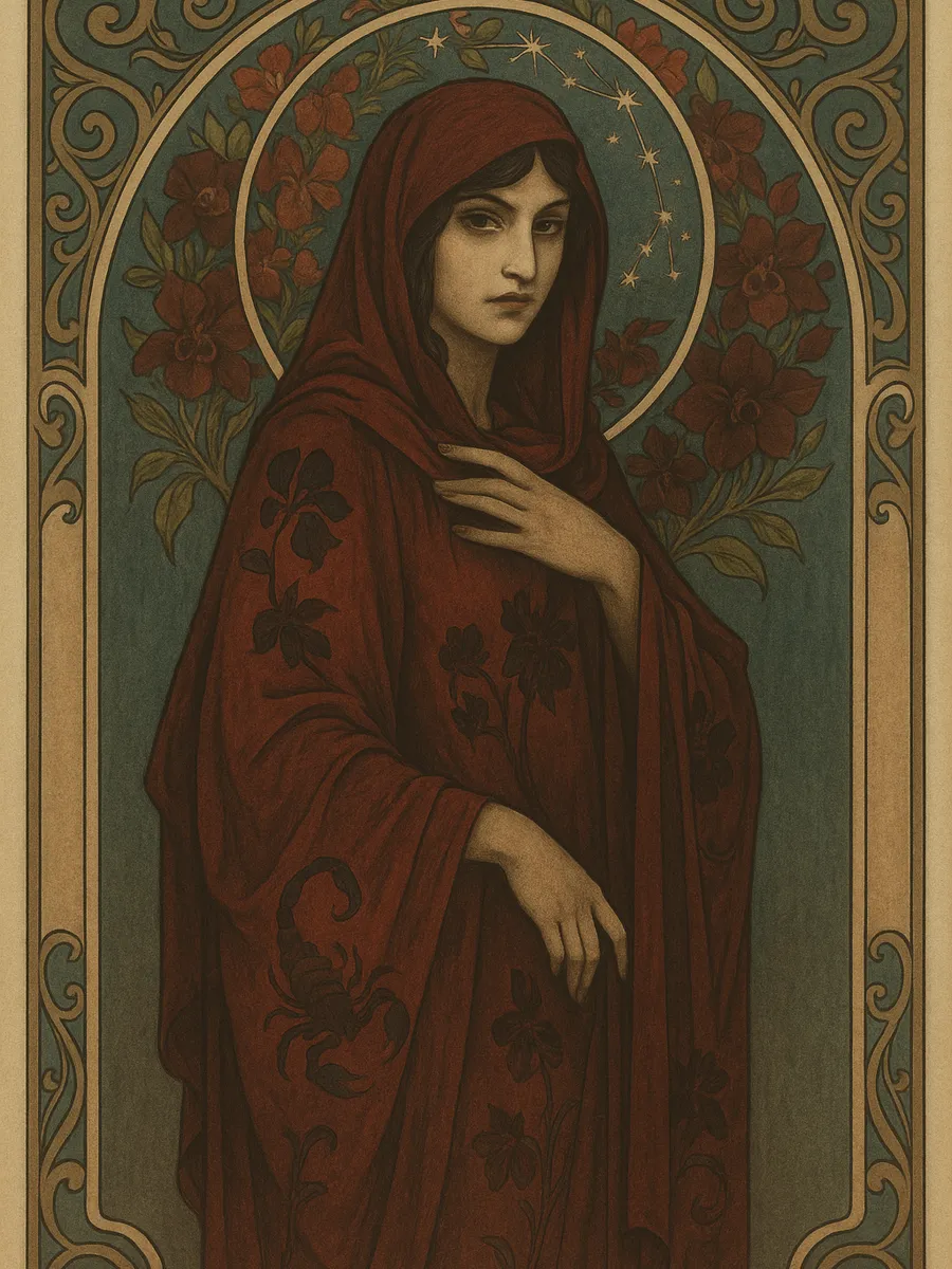 Ilustración de Escorpio en estilo Art Nouveau